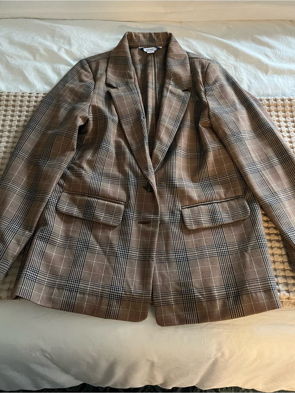 Old Navy Women’s Plaid Brown Blazer